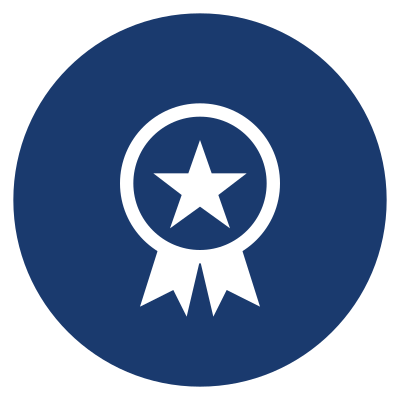 USP Grade quality symbol representing methylene blue manufactured to pharmaceutical-grade purity standards. Icon highlights high-quality raw materials, rigorous quality control, purity verification, and adherence to recognized United States Pharmacopeia specifications for consistency and product quality.